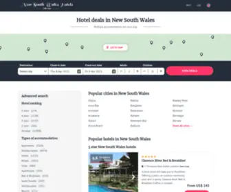 Newsouthwaleshotels.net(New South Wales hotels & apartments) Screenshot