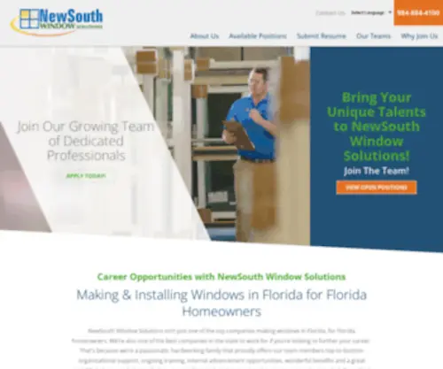 Newsouthwindowcareers.com(Looking for an exciting career with a Florida company) Screenshot