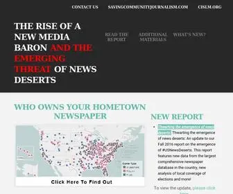 Newspaperownership.com(The Rise of a New Media Baron and the Emerging Threat of News Deserts) Screenshot
