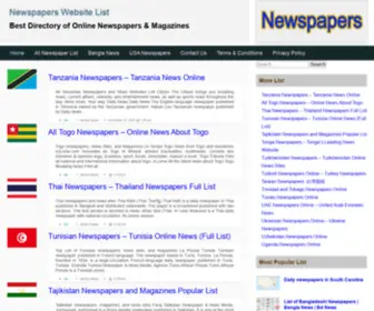 Newspapersweb.com(Most Popular Newspapers Websites List in the World) Screenshot