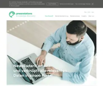 Newsradar.de(Alle crossmedialen Daten und Insights in einem Tool) Screenshot