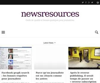 Newsresources.org(Outils de qualité et bonnes pratiques pour journalistes) Screenshot