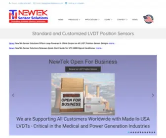 Newteksensors.com(LVDT Position Sensors) Screenshot