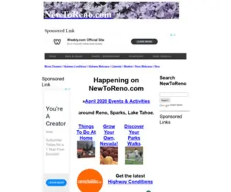 Newtoreno.com(Information about Reno) Screenshot