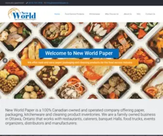 Newworldpaper.ca(Ottawa Food Packaging and Food Service Wholesaler/Distributor) Screenshot