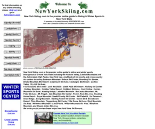 Newyorkskiing.com(New York Skiing Resource Travel Guide to New York's Adirondack High Peaks) Screenshot