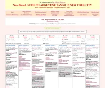 Newyorktango.com(New York Tango calendar with classes) Screenshot