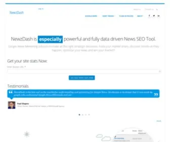 Newzdash.com(Best News SEO Tool & News Optimization Dashboard) Screenshot