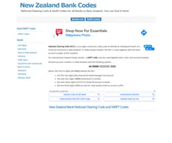 Newzealandbankcodes.com(New Zealand Bank National Clearing Code and SWIFT Codes) Screenshot