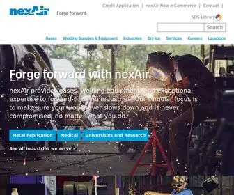 Nexair.com(Industrial Gases) Screenshot