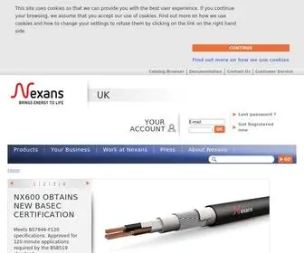 Nexans.co.uk(Power, telecom and fiber optic cable manufacturer) Screenshot