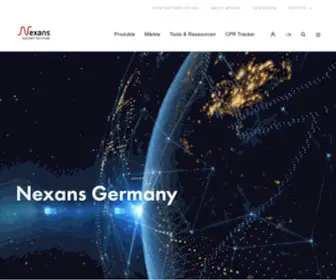 Nexans.de(Kabel, Kabelsysteme, Kabelhersteller, Glasfaserkabel, LAN, Energienetze, Brandschutzkabel, halogenfreie Kabel, Photovoltaik) Screenshot