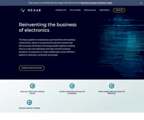 Nexar.com(Reinventing the Business of Electronics) Screenshot