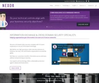 Nexor.com(Cyber Security Specialists) Screenshot