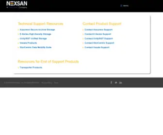 Nexsansupport.com(Nexsan) Screenshot