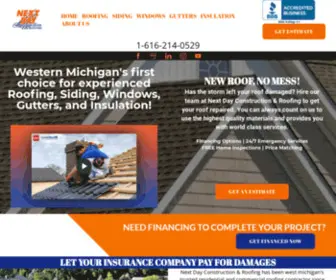 Nextdayconstruction.com(Next Day Construction West Michigan's Roofing) Screenshot