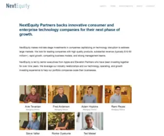 Nextequity.com(NextEquity Partners) Screenshot