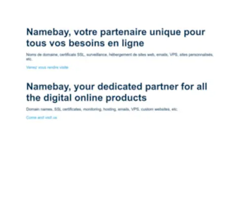 Nextiraone-EU.com(Namebay Page Parking) Screenshot