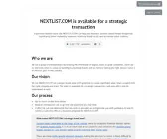 Nextlist.com(A unique opportunity to secure for your brand) Screenshot