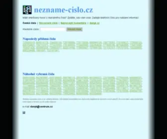 Nezname-Cislo.cz(Nezname Cislo) Screenshot