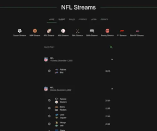 NFLStreams100.com(NFLSteams) Screenshot