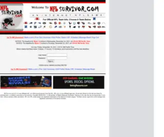 NFlsurvivor.com(NFLSurvivor) Screenshot