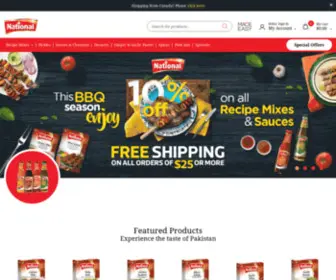 NfoodsStore.com(National Foods Masala & Recipe Mixes Online in USA) Screenshot