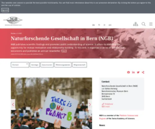 Ngbe.ch(The role of the Bern Society of Natural Sciences (Naturforschende Gesellschaft in Bern (NGB))) Screenshot