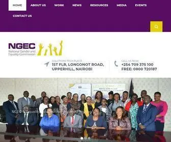 Ngeckenya.org(The National Gender and Equality Commission Welcome to the National Gender and Equality Commission) Screenshot