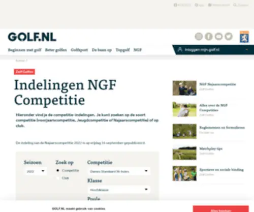 NGfcompetitie.com(NGF Competitie) Screenshot