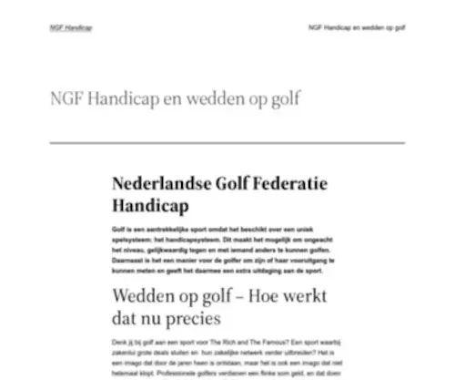 NGfhandicap.nl(Caddie is het NGF) Screenshot