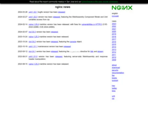 Nginx.org(Nginx news) Screenshot