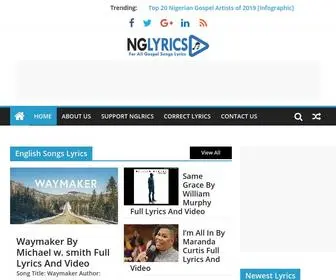 NGLyrics.com(New Age Gospel Lyrics (NgLyrics)) Screenshot