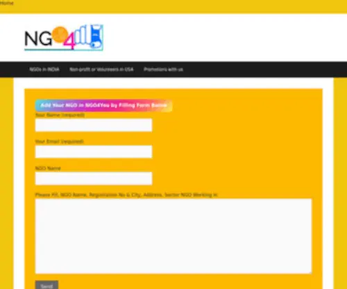 Ngo4You.com(Find & List A NGO In NGO4YOU) Screenshot