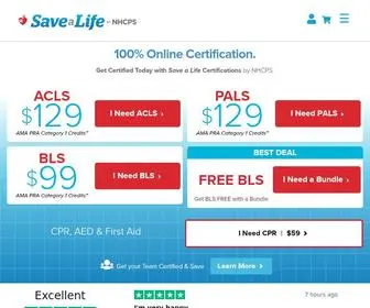 NHCPS.com(Save a Life Certifications By NHCPS) Screenshot