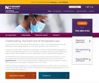 NHcredentialing.org(Novant Health Credentialing & Medical Staff Operations) Screenshot