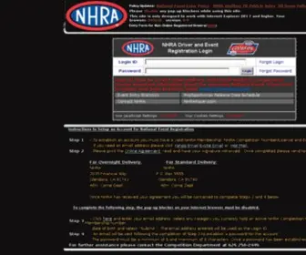 Nhraeventreg.com(NHRA Driver/Event Registration) Screenshot