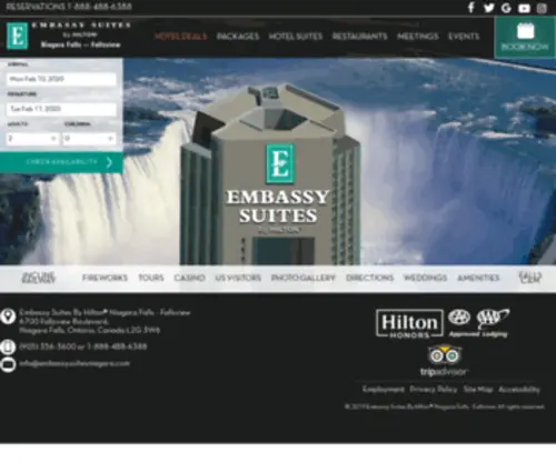 Niagarafallsembassysuites.com(Official site. Embassy Suites Niagara Falls) Screenshot