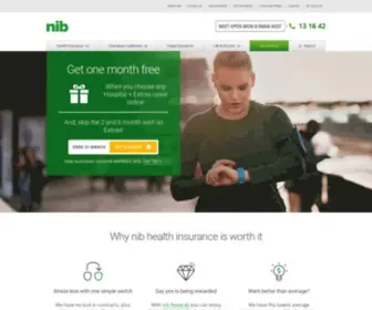 Nib.com.au(Nib Health Insurance) Screenshot