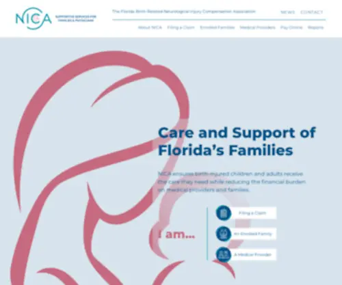 Nica.com(The Florida Birth Related Neurological Injury Compensation Association) Screenshot