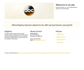 Nic.abc(Official Registry Operator website for the .ABC top) Screenshot