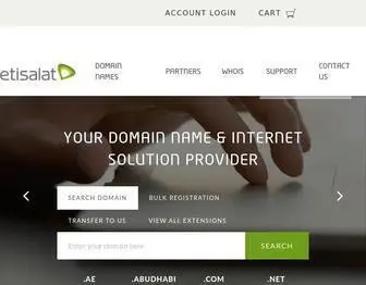 Nic.ae(Buy your .ae domain names from the UAE flagship registrar Emirates Telecommunications Group Company) Screenshot