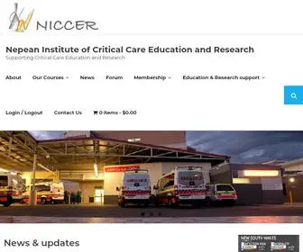 Niccer.asn.au(Supporting Critical Care Education and Research) Screenshot