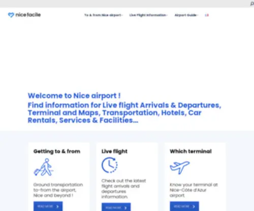 Nice-Facile.fr(Le Site Pratique de l'Aéroport Nice Côte d'Azur (Terminal 1 et 2)) Screenshot