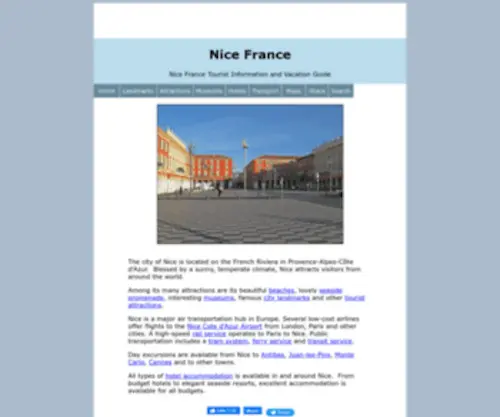 Nicefrance.ca(Nice France Tourist Information and Vacation Guide) Screenshot