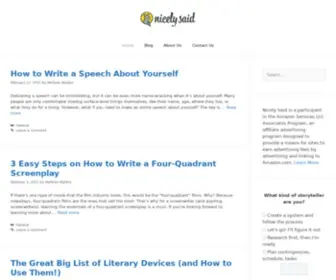Nicelysaid.net(Nicely Said) Screenshot