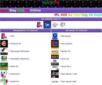 Nicetv.me(Watch live online TV channels broadcasting on the Internet) Screenshot