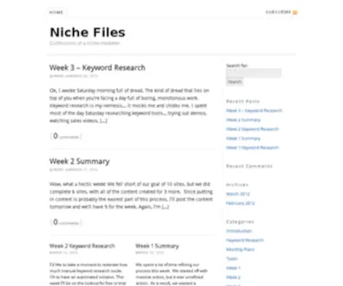 Nichefiles.com(Niche Files) Screenshot