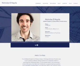 Nicholasdaquila.com(Freelance Software) Screenshot
