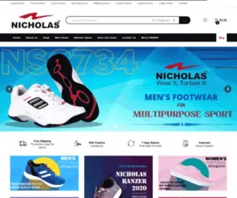Nicholasshoes.com(White Profit Sport Shoes Manufacturer exporter Supplier in Gautam Buddha Nagar) Screenshot